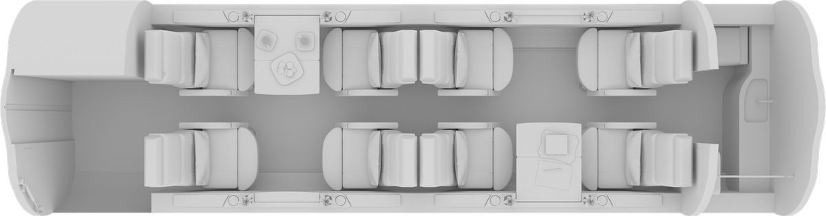 Cessna Citation X cabin layout diagram