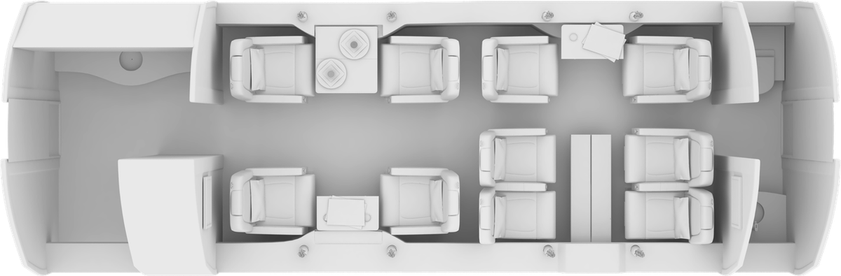Dassault Falcon 2000S cabin layout diagram