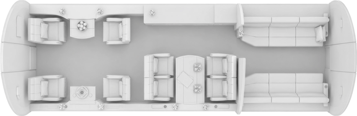 Dassault Falcon 7X cabin layout diagram