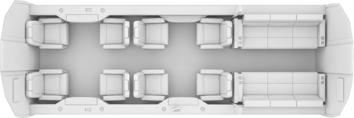 Dassault Falcon 900B cabin layout diagram