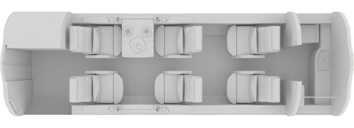 Gulfstream G150 cabin layout diagram