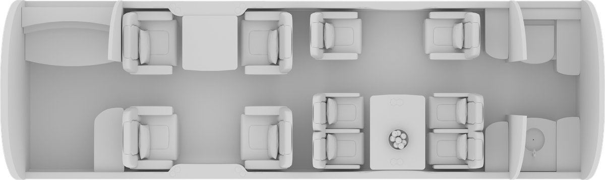 Gulfstream G280 cabin layout diagram