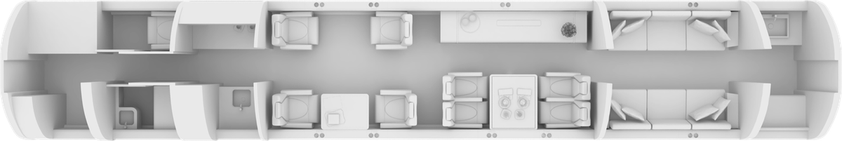 Gulfstream G650 / G650ER cabin layout diagram