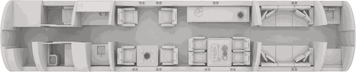 Gulfstream G650ER cabin layout diagram