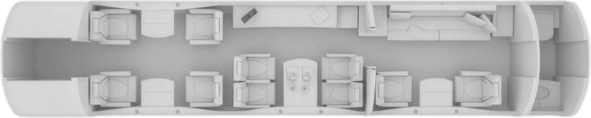 Gulfstream GIV-SP cabin layout diagram
