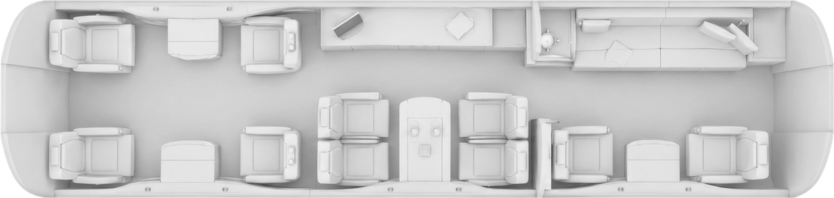 Bombardier Global 5000 cabin layout diagram