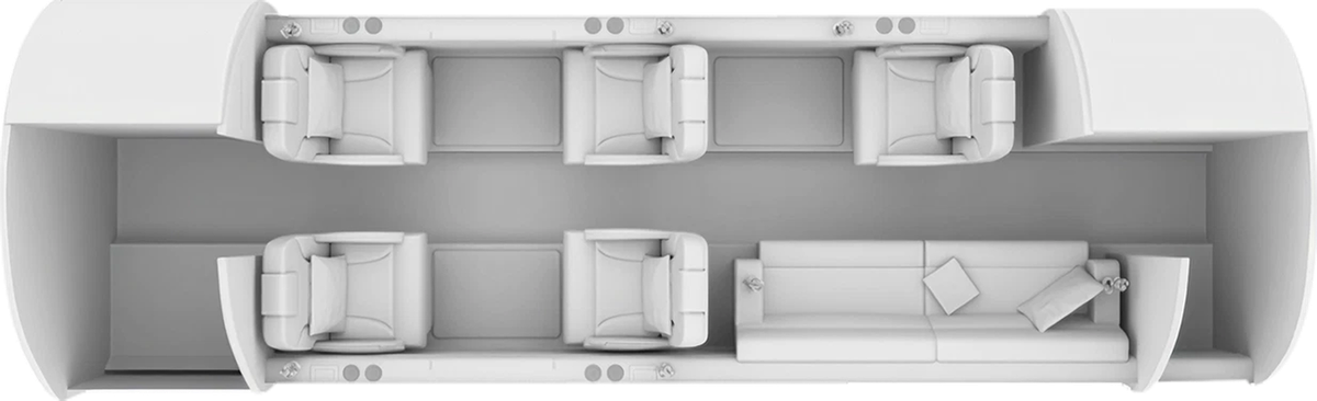 Beechcraft Hawker 4000 cabin layout diagram