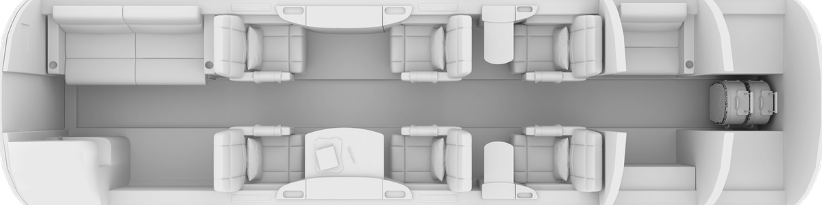 Embraer Legacy 450 cabin layout diagram