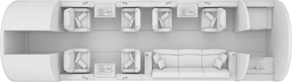 Embraer Legacy 500 cabin layout diagram