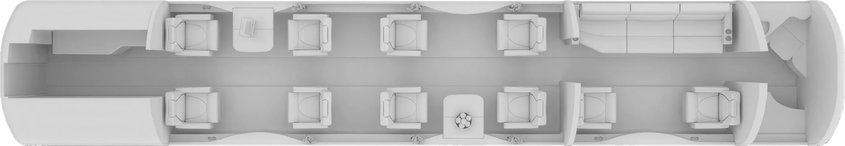 Embraer Legacy 600 cabin layout diagram