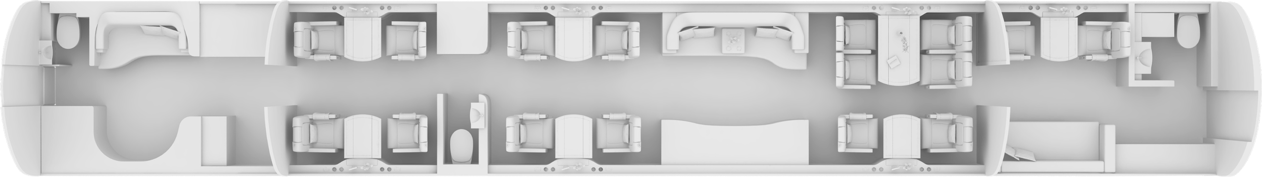 Embraer Lineage 1000 cabin layout diagram
