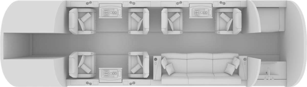 Embraer Praetor 600 cabin layout diagram