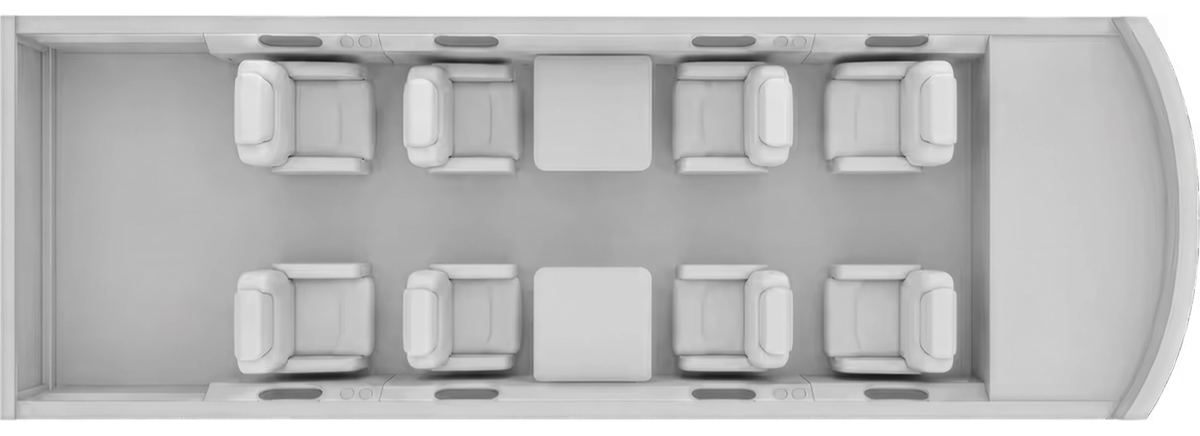 Beechcraft Beechjet 400A cabin layout diagram