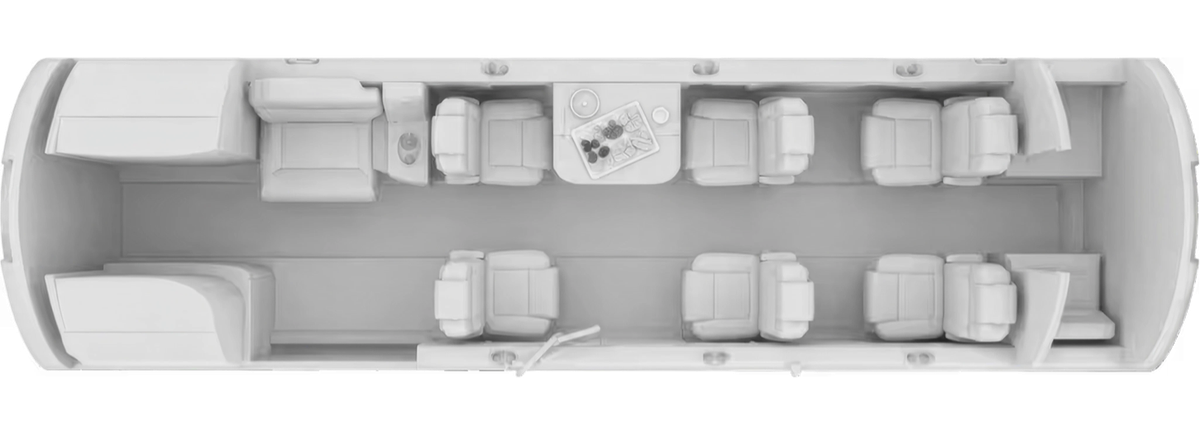 Cessna Citation II cabin layout diagram
