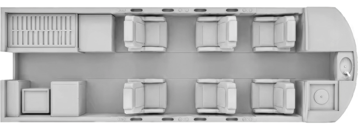 Beechcraft Hawker 400XP cabin layout diagram