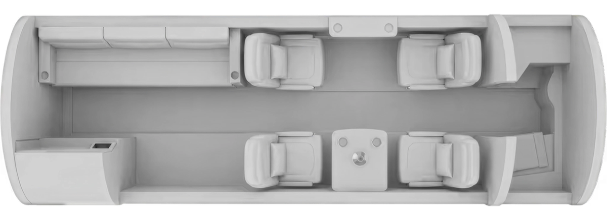 Nextant 400XTI cabin layout diagram