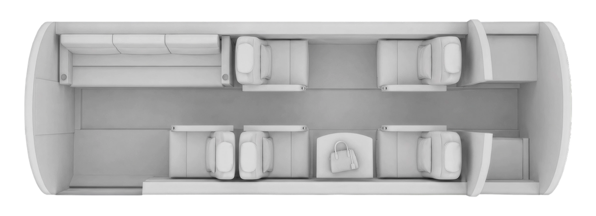 Piaggio P.180 Avanti cabin layout diagram