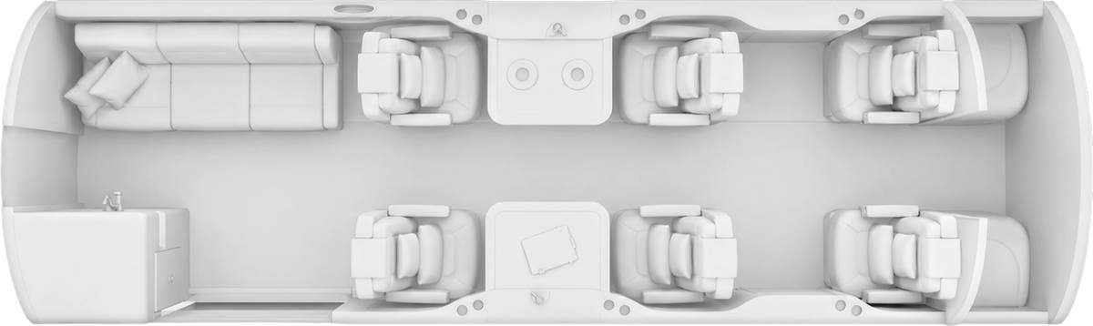 Cessna Citation XLS cabin layout diagram