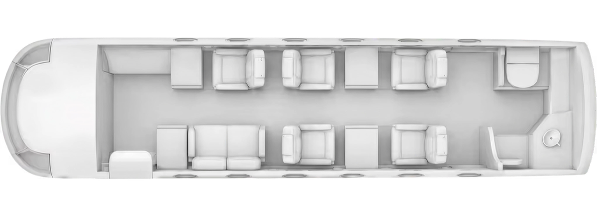 Dassault Falcon 100 cabin layout diagram