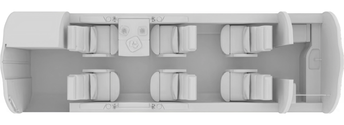 Bombardier Learjet 40 cabin layout diagram