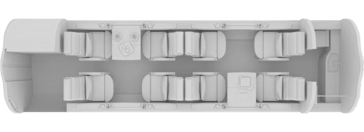 Bombardier Learjet 45 cabin layout diagram