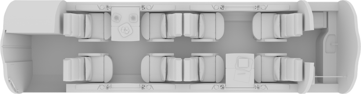 Bombardier Learjet 75 cabin layout diagram