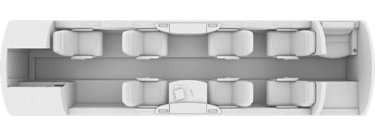 Embraer Phenom 300 cabin layout diagram
