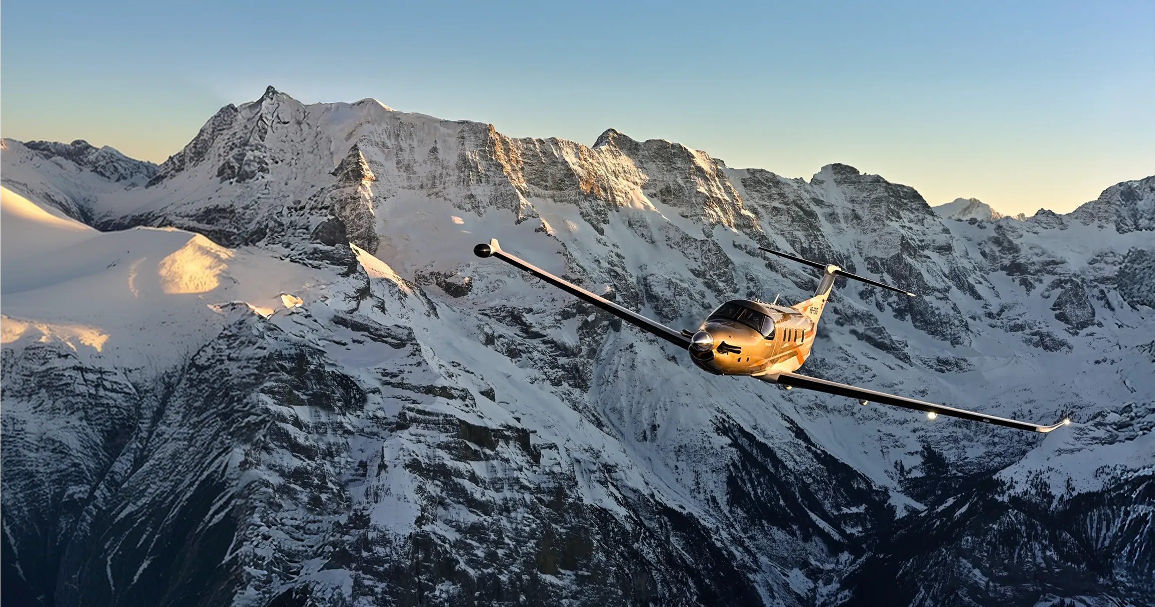 Private turboprop aircraft in flight