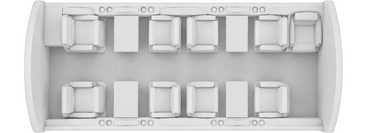 Beechcraft King Air 360 cabin layout diagram
