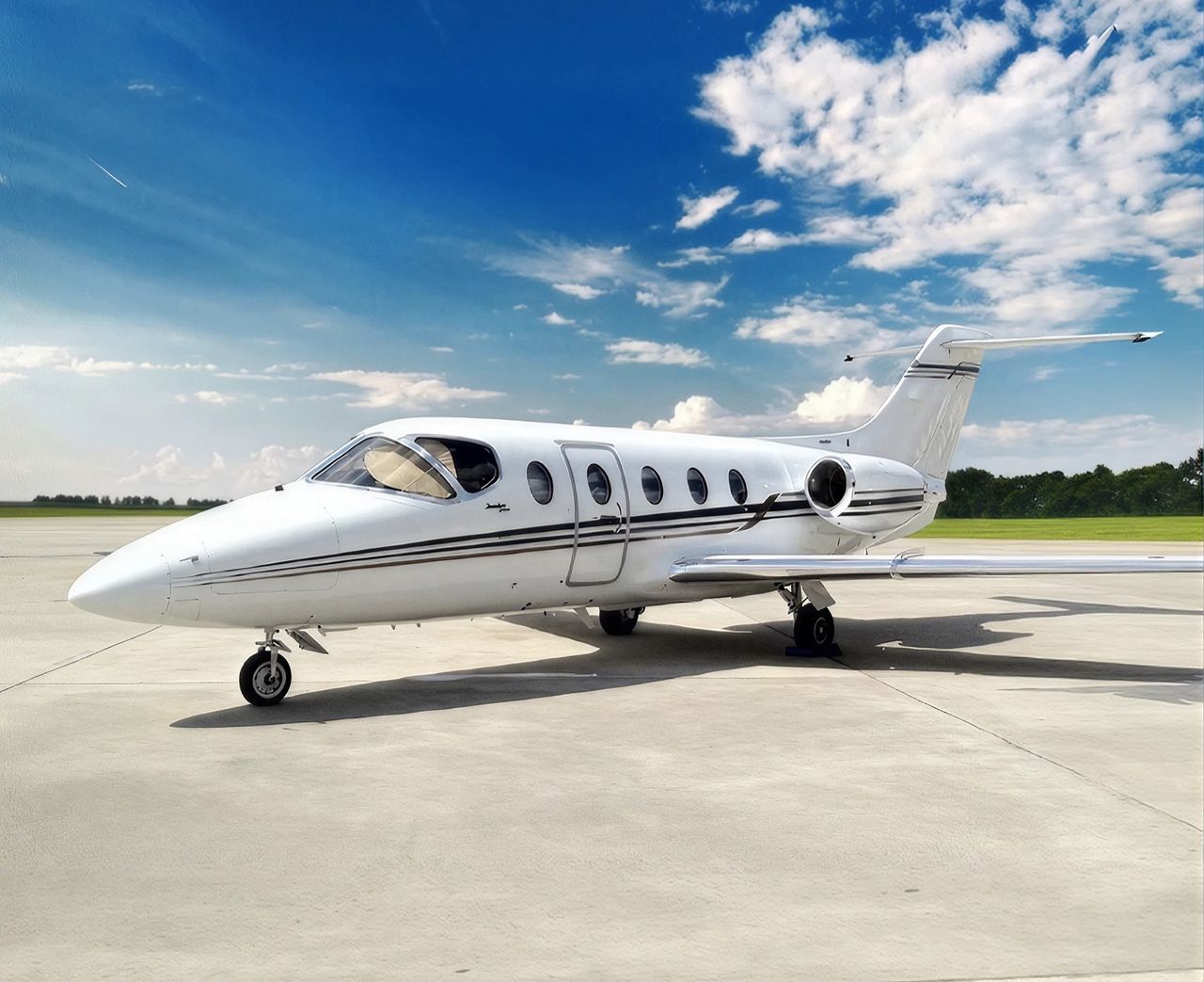 Beechcraft Hawker 400XP private jet, exterior view
