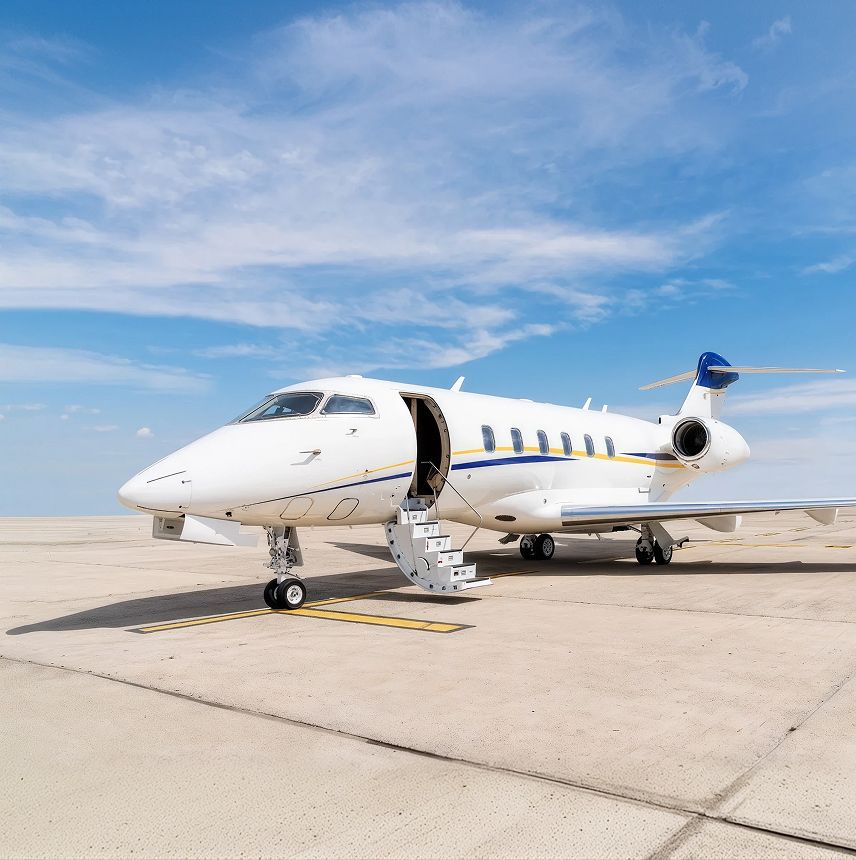 Bombardier Challenger 350 private jet, exterior view
