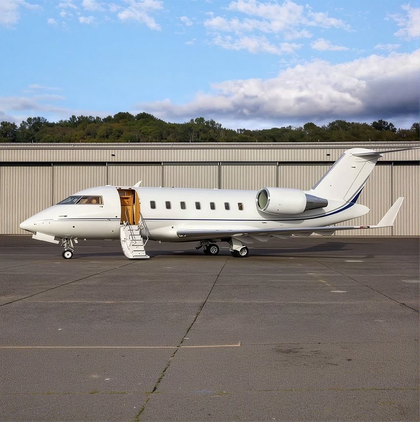Bombardier Challenger 600 private jet, exterior view