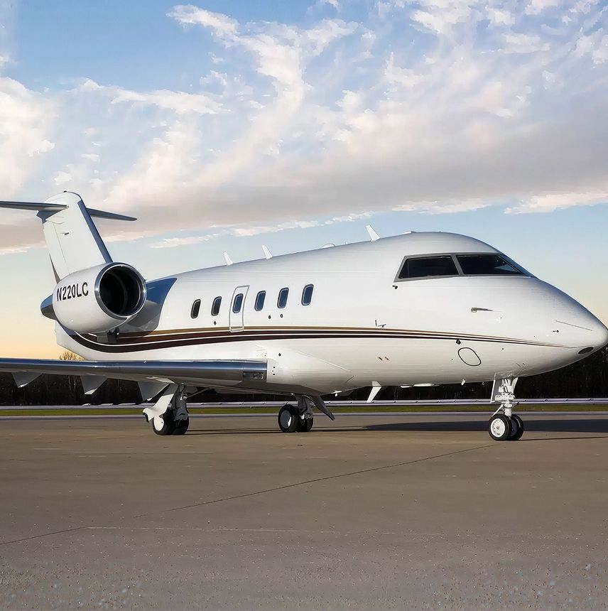 Bombardier Challenger 601 private jet, exterior view