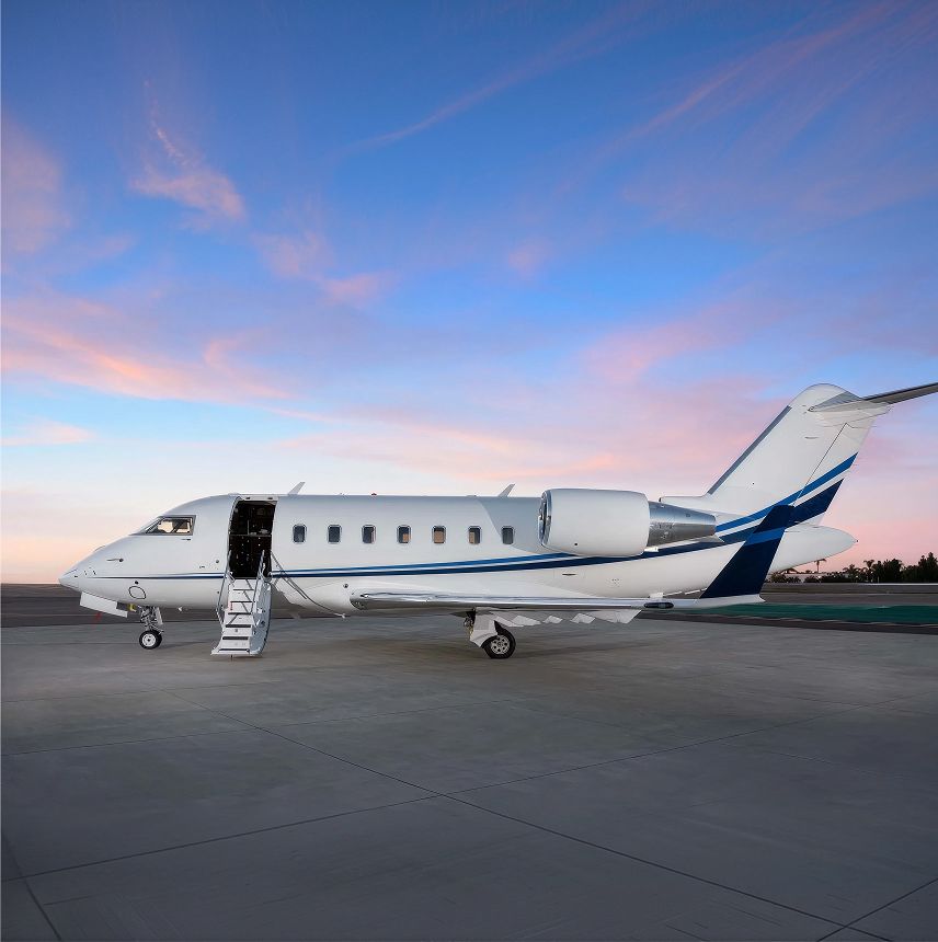 Bombardier Challenger 605 private jet, exterior view