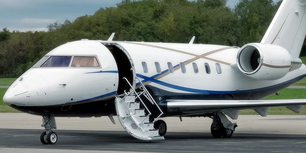 Bombardier Challenger 650 private jet, exterior view