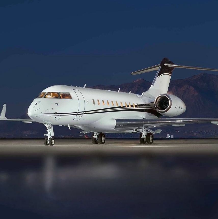 Bombardier Global 5000 private jet, exterior view
