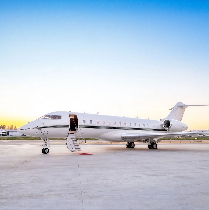 Bombardier Global 6500 private jet, exterior view