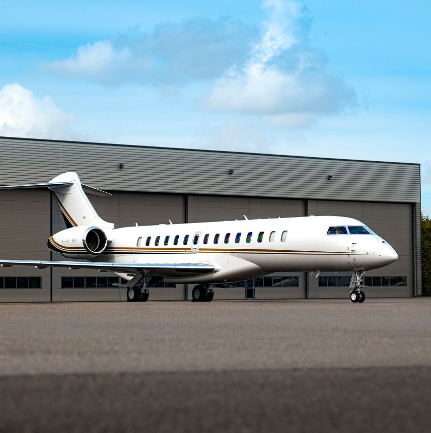 Bombardier Global 7500 private jet, exterior view