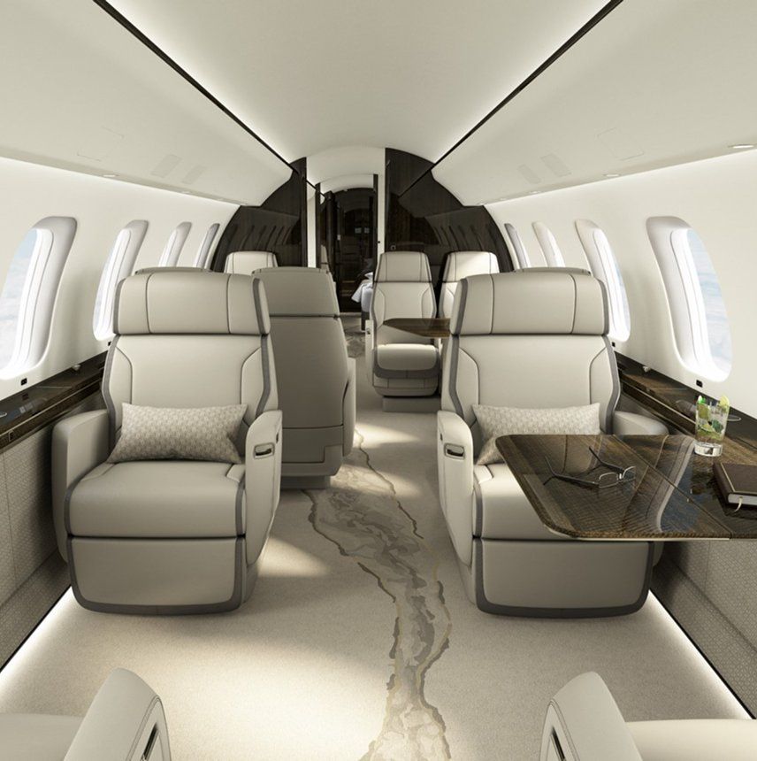 Bombardier Global 8000 private jet, cabin interior