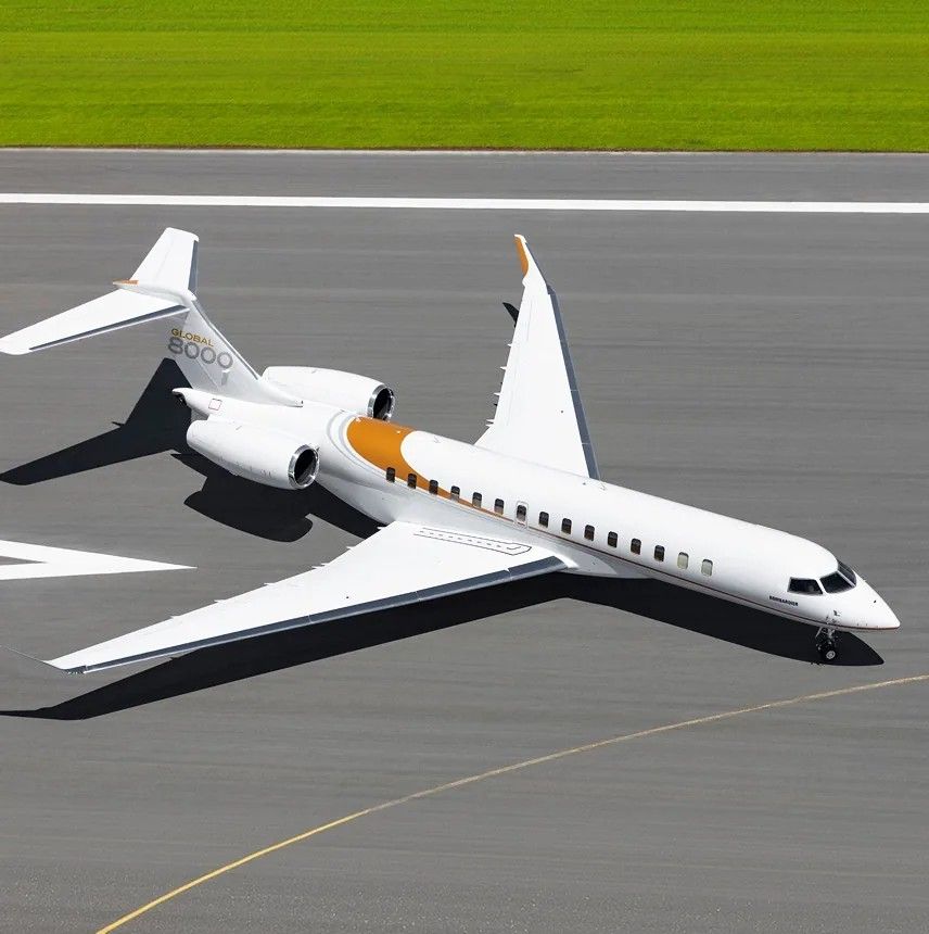 Bombardier Global 8000 private jet, exterior view
