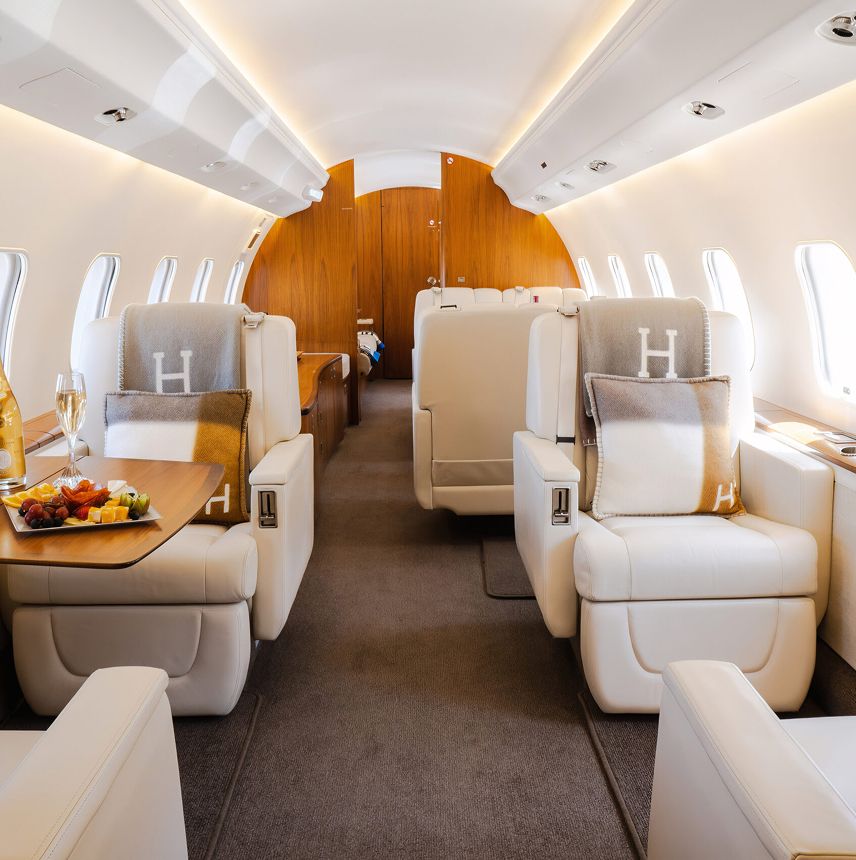 Bombardier Global Express private jet, cabin interior
