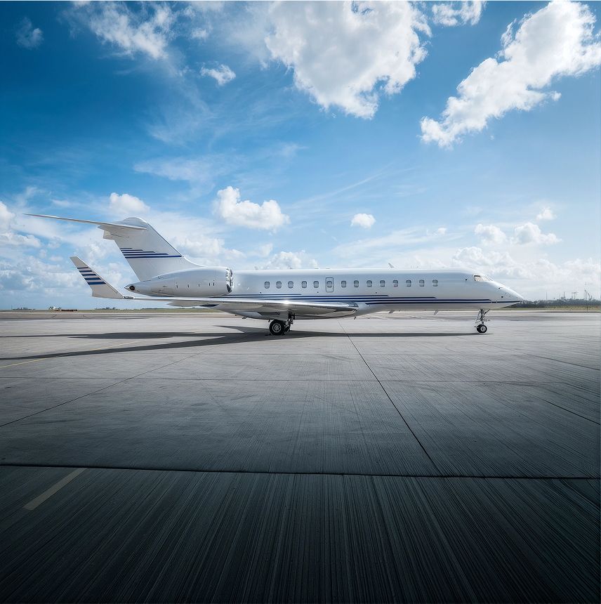 Bombardier Global Express private jet, exterior view