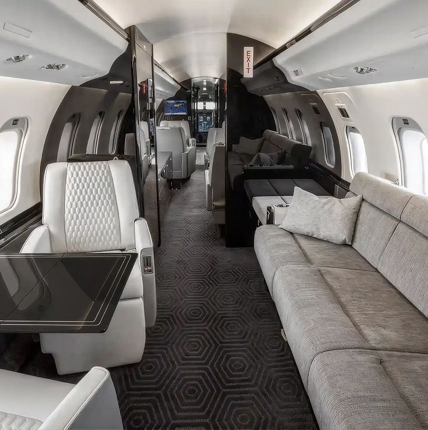 Bombardier Global Express XRS private jet, cabin interior