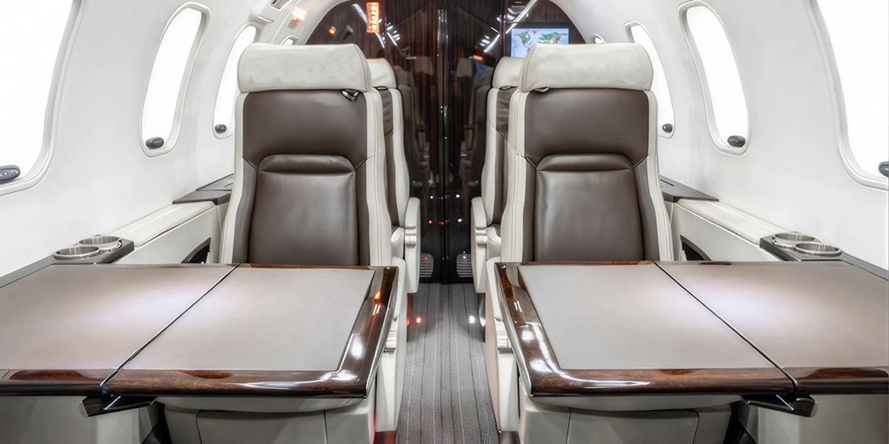 Bombardier Learjet 40 private jet, cabin interior