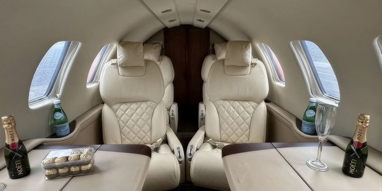 Cessna Citation Bravo private jet, cabin interior