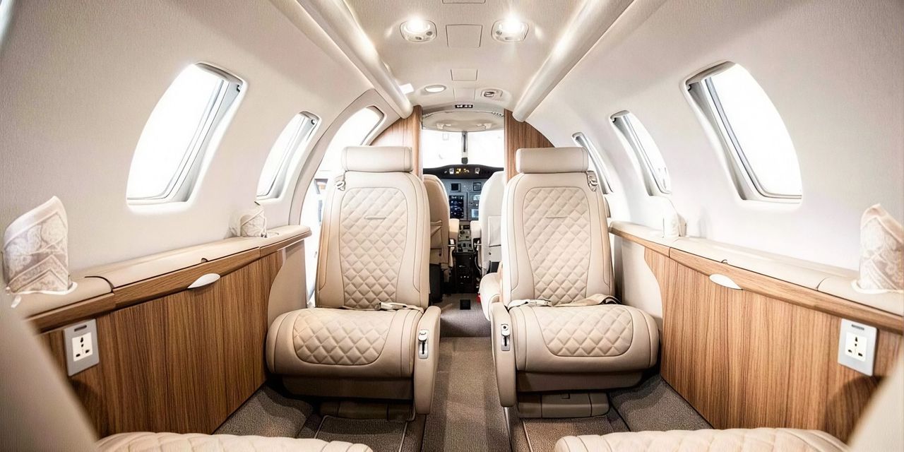 Cessna Citation CJ1 private jet, cabin interior