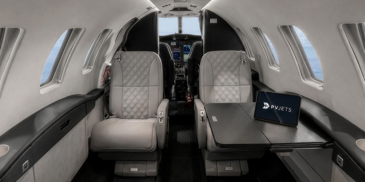 Cessna Citation CJ2 private jet, cabin interior