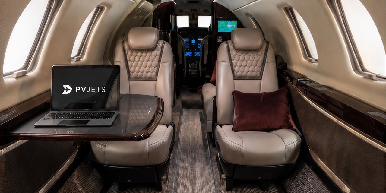 Cessna Citation CJ4 private jet, cabin interior