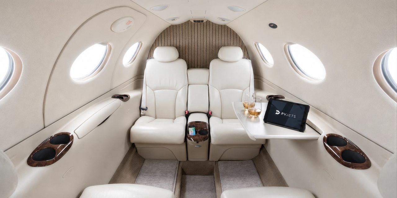 Cessna Citation Mustang private jet, cabin interior