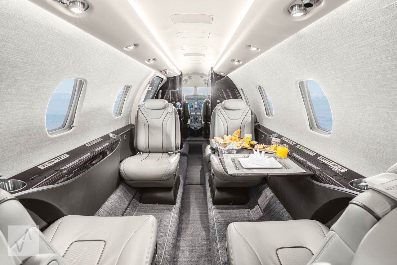 Cessna Citation XLS private jet, cabin interior